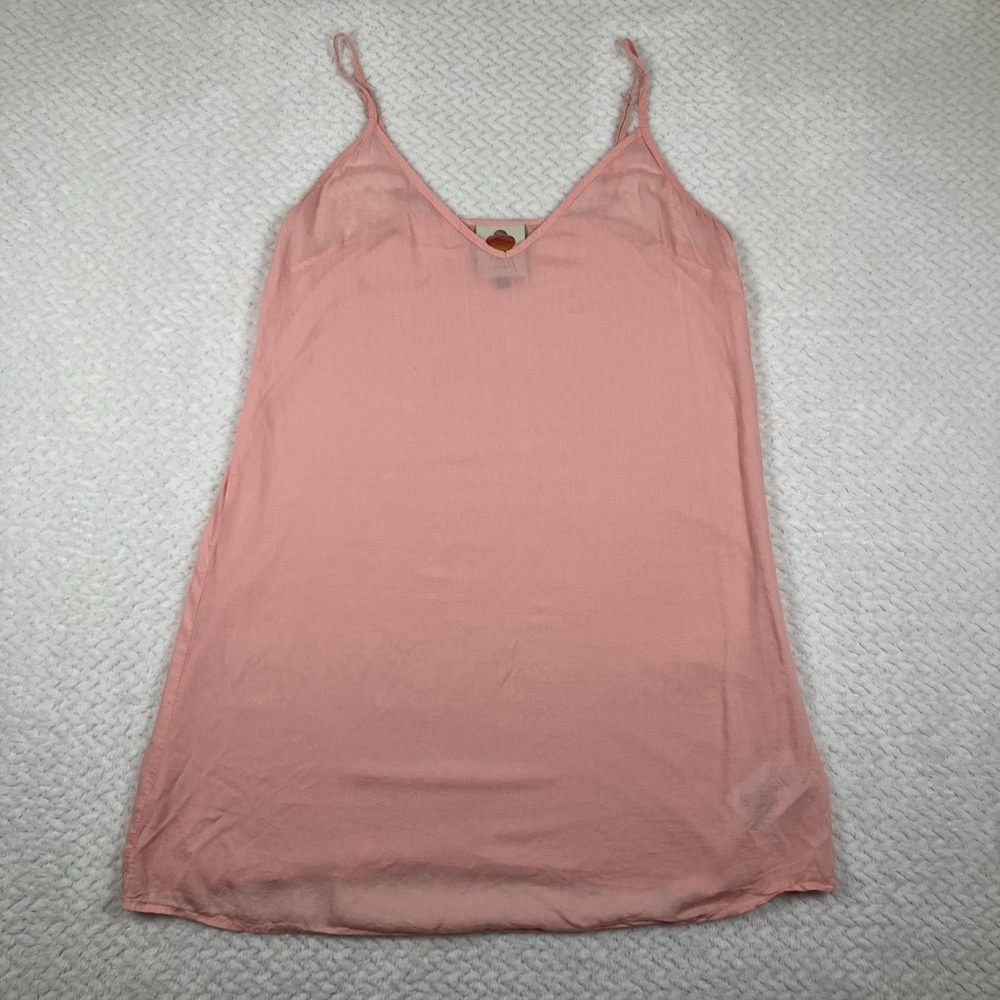 Farm Rio Pink‎ Peach Sleeveless Cami Tank Top Small Dainty Ditzy Romantic